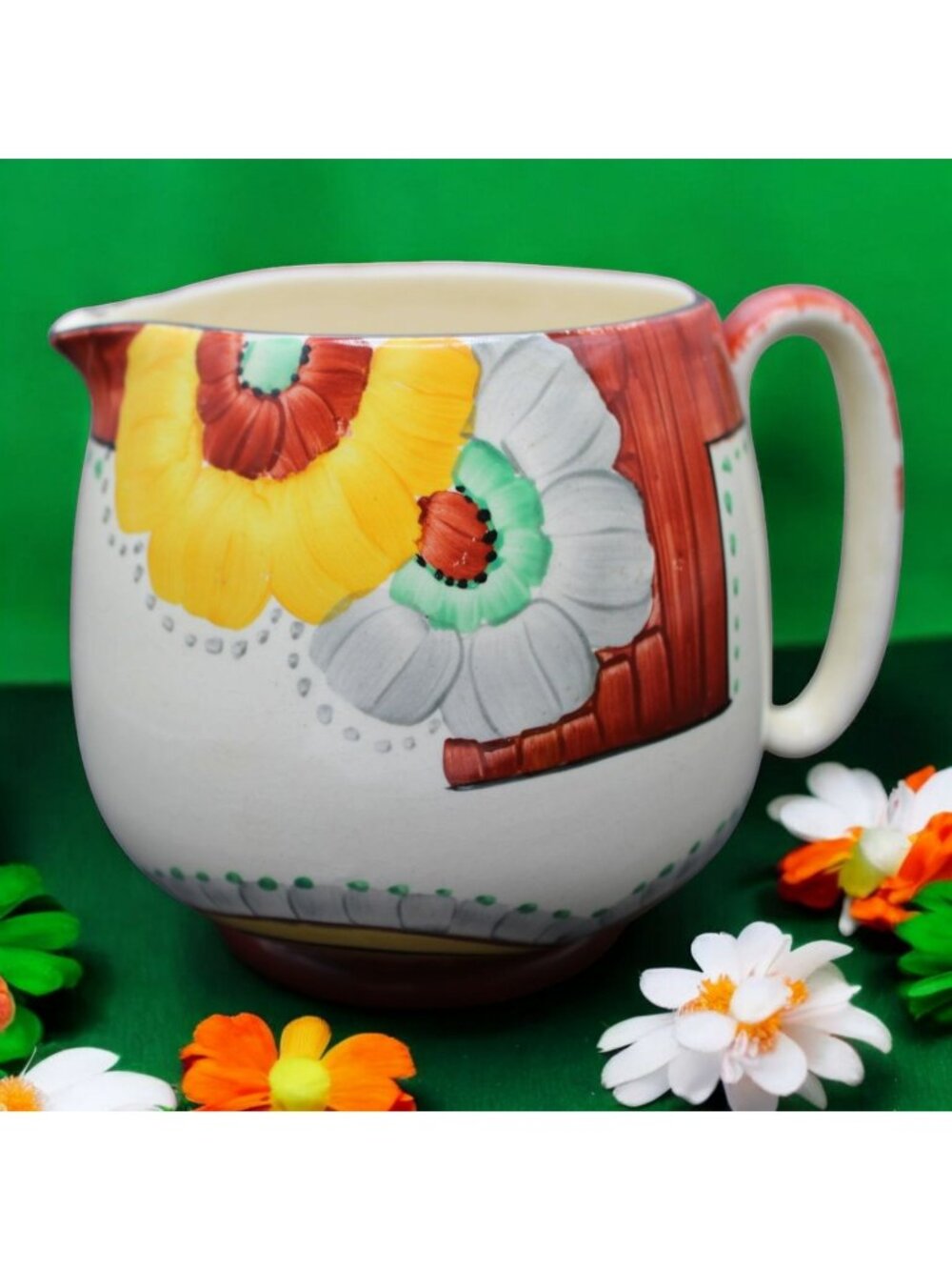 Crown Devon Fielding England Floral Pattern Cream Milk Pitcher